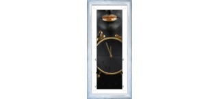 Часы-картина с паспарту в серебрянном багете 20х50 CTN(71)